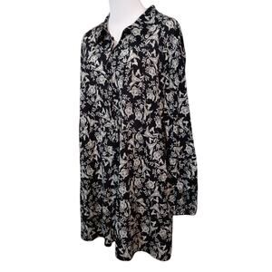 STYLE&CO Boho‎ Blouse Long Tunic Top 3X Tiered Flowy Prairie Floral Peasant Work